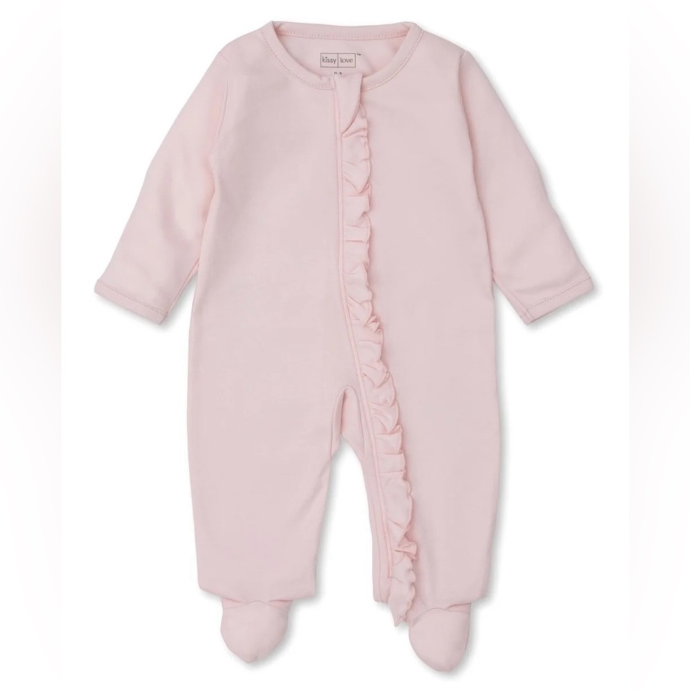Pink Ruffled Kids Footie